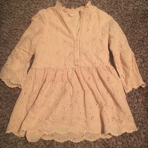 Eyelet half button-up blouse